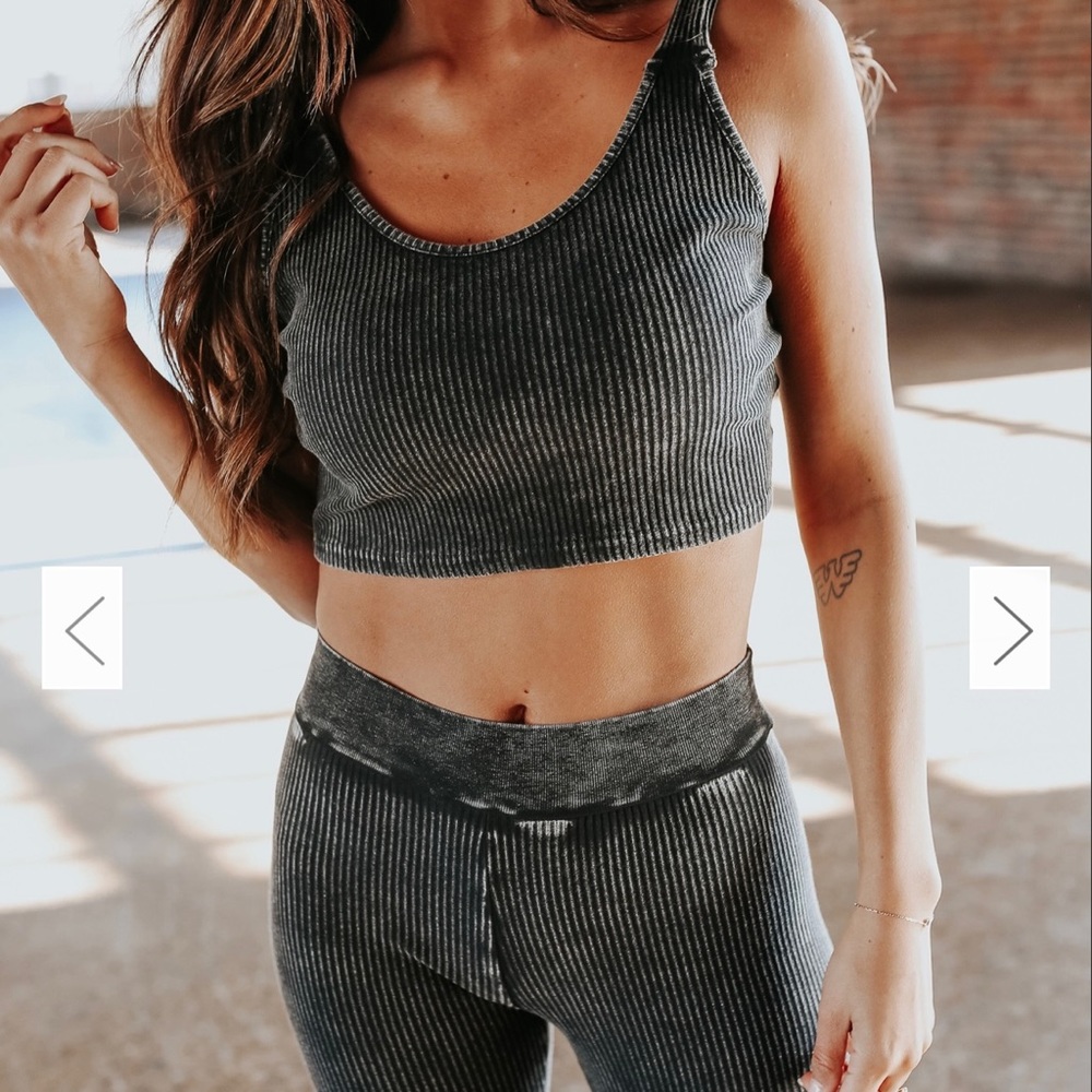MATCHING SET: Cropped Tank + High Waisted Biker Shorts